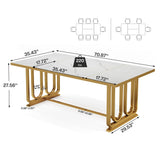 Modern Dining Table for 6-8, 70.87" Rectangle Kitchen Table, Wood Dining Room Table