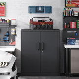 Metal Garage Storage Cabinet with 2 Doors and 2 Adjustable Shelves