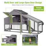 Chicken Coop Mobile Chicken House On Wheel Outdoor Rabbit Hutch for 2-4 Chickens