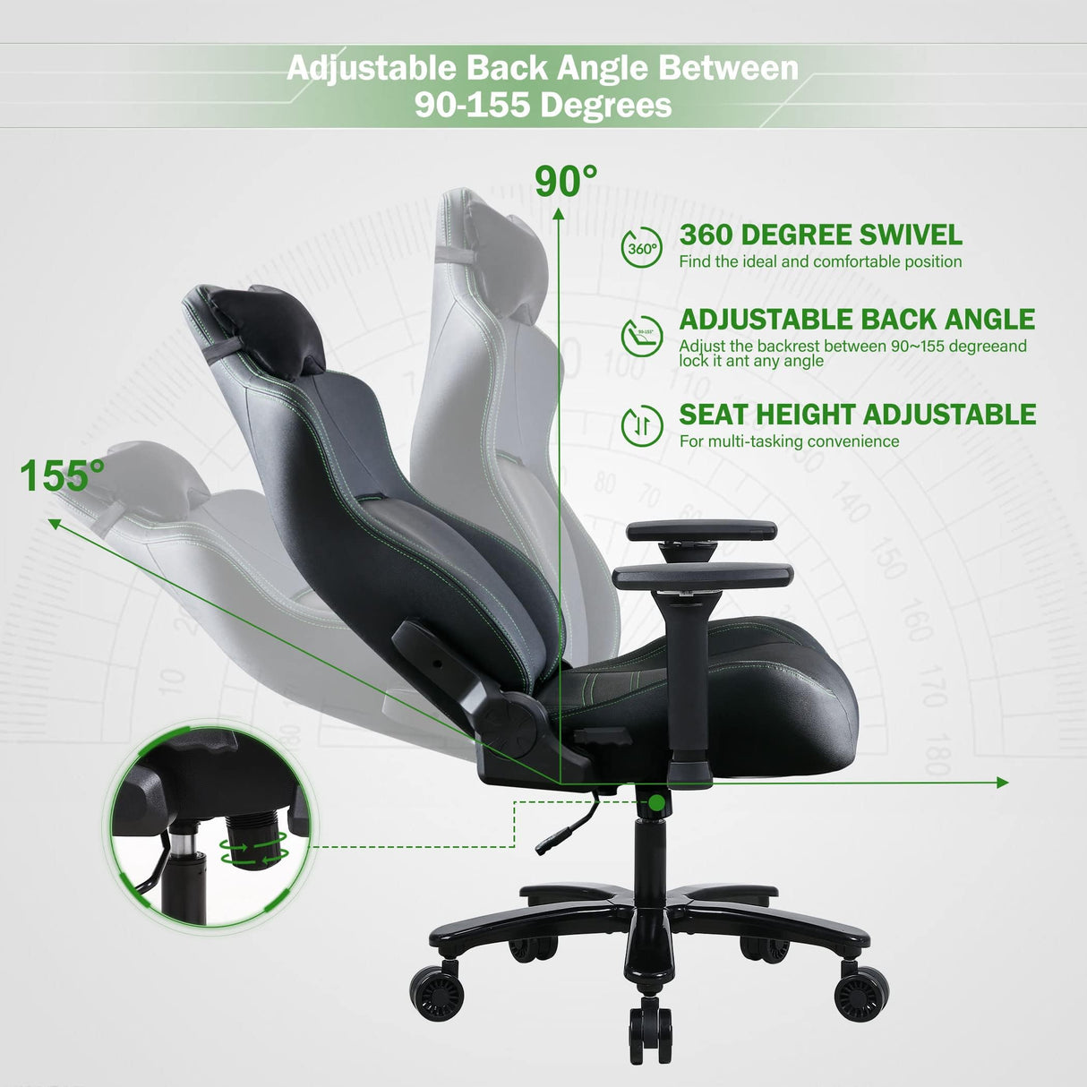 Gaming Chair,Big and Tall Gaming Chair with Footrest