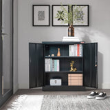 Locking Cabinet, 36" Metal storage cabinet with 2 Adjustable Shelves