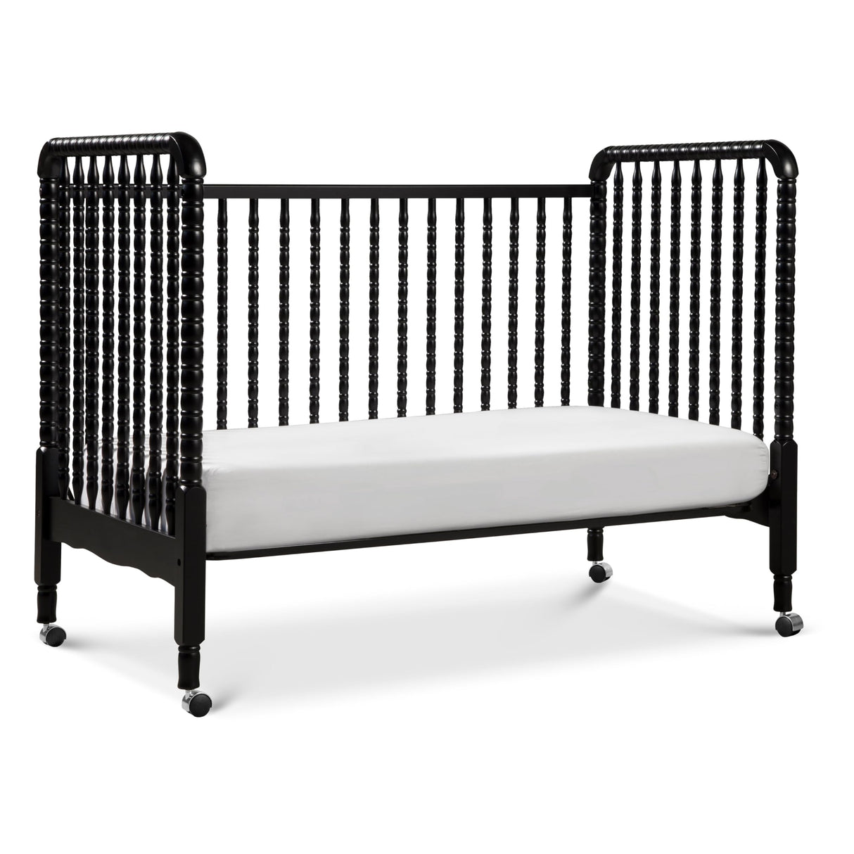 DaVinci Jenny Lind 3-in-1 Convertible Crib in Ebony, Removable Wheels, Greenguard Gold Certified