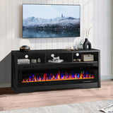 Fireplace TV Stand for TVs Up to 75" TV with 60" Electric Fireplace,Entertainment Center