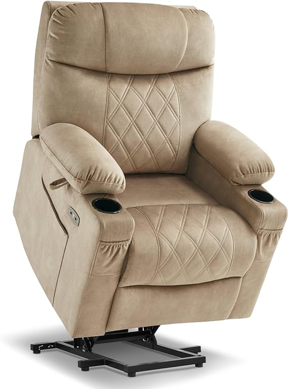 Lay Flat Dual Motor Power Lift Recliner Chair Sofa with Massage