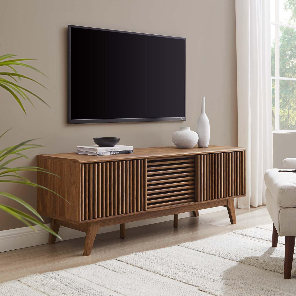 Iterate 59" TV Stand in Walnut