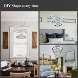 LED Chandelier, 3 Ring Crystal Chandelier Dimmable Adjustable Height Stainless Steel