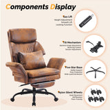 Reclining Ergonomic Office Chair with Footrest - Heavy Duty Wide Seat Gaming Chair
