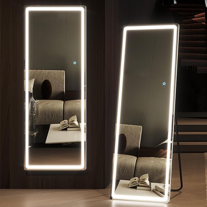 Bathroom Mirror, Brushed Gold Metal Framed Wall Mounted Mirrors