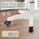 Small Rolling Stool with Backrest - Adjustable Height Vanity Chair