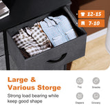 Sweetcrispy 6 Drawer Dresser for Bedroom, Fabric Chest of Drawers Dressers, Storage Tower Unit with Fabric Bins, Bedroom Dresser for Closet, Living Room, Hallway, Wood Top, Steel Frame, Grey