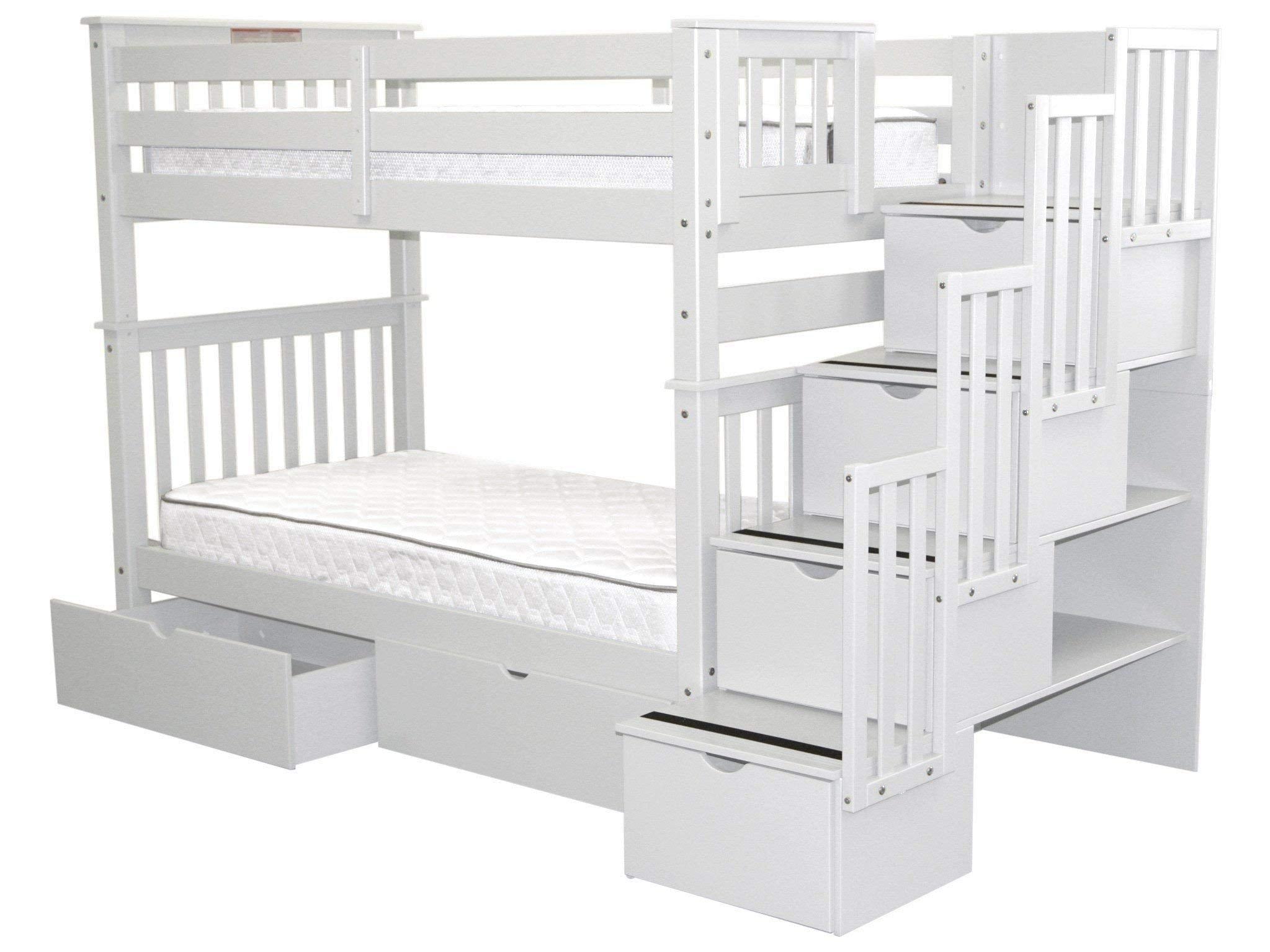 Tall Stairway Bunk Beds Twin over Twin