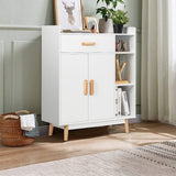 Floor Storage Cabinet Free Standing Cupboard with 1 Drawer, 2 Doors