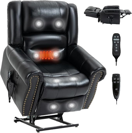 Dual Motor Up to 350 LBS Power Lift Recliner Chair with Power Remote