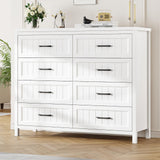 Farmhouse Dresser 8 Drawer Dresser for Bedroom, Large Wooden Dressers Double Grey