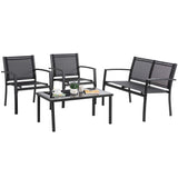 Outdoor Patio Conversation Sets with Glass Coffee Table