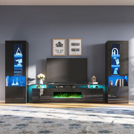 Entertainment Center with Fireplace and Bookcases