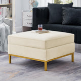 Mid-Century Modern Upholstered Square Sofa Ottoman Couch Ottoman