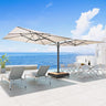 Large Patio Umbrella with Base, Double-Sided Outdoor Cantilever Aluminum Umbrella