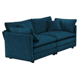 Comfortable Deep Seat Chenille Loveseat, Modern Love Seat 2-Seater Sofa Couch