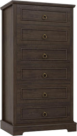 6 Drawer Dresser, 52" Tall Chest of Drawers, Modern Farmhouse Storage Dressers