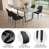 5 Piece Dining Table Set, 42.9 Inch Modern Kitchen Dining Table and Leather Dining Chairs