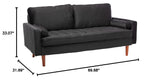 Haven Modern Velvet Sofa with Bolster Pillows, Button Tufted Seat, Track Arms