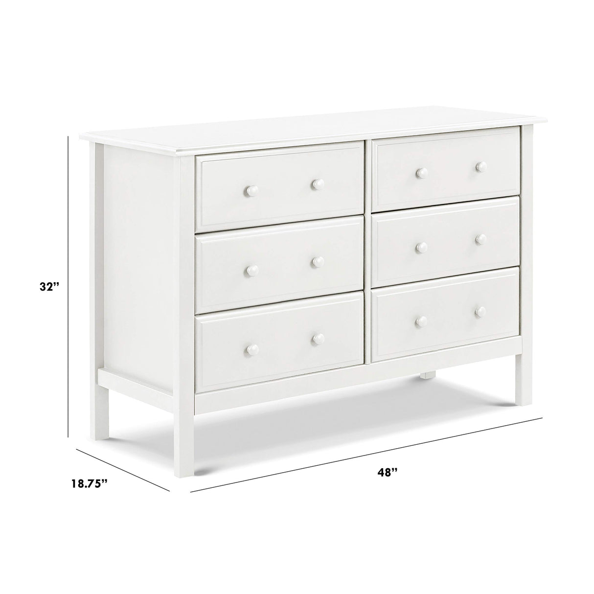 Jayden 6-Drawer Double Wide Dresser in White, Greenguard Gold Certified