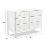 Jayden 6-Drawer Double Wide Dresser in White, Greenguard Gold Certified