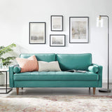 EEI-3764-TEA Valour Performance Velvet Sofa, Teal