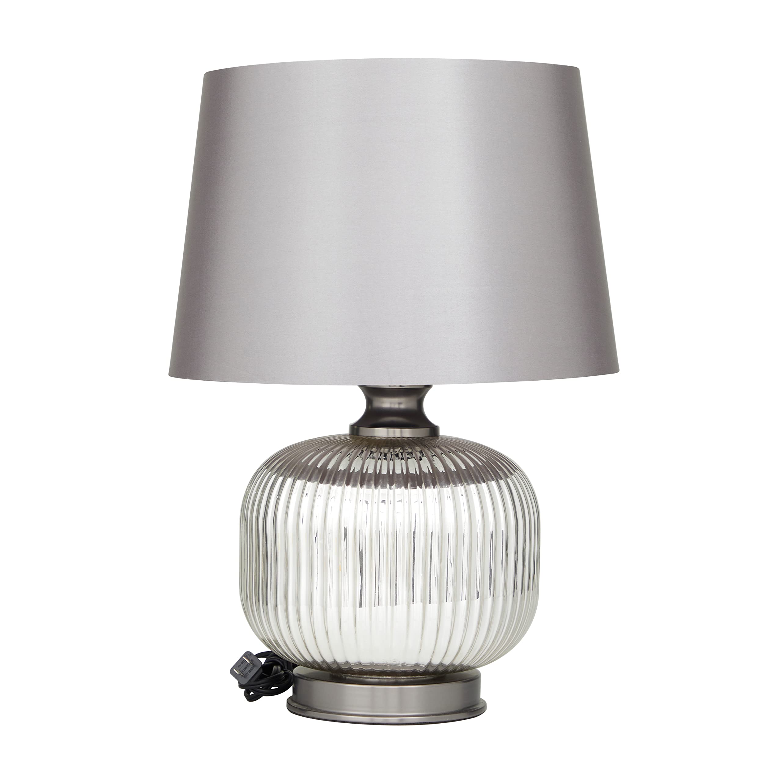 Glass Table Lamp, 15" x 15" x 21", Silver