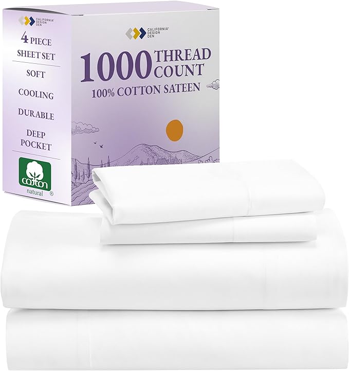 1000 Thread Count King Size Sheet Set, Winner Architectural Digest Best Sheet,