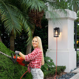 11" Classic Outdoor Wall Sconce with Built-in GFCI Outlet 1 Light in Matte Black Rectangular