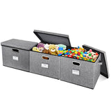 Toy Box, Stackable Toy Storage Organizer, Collapsible Toy Box Chest with Lid for Nursery,