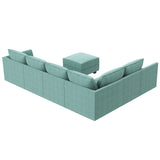 Modular Sectional Sofa with Storage Ottoman Fabric Modular Couch