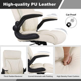 Executive Office Chair Set of 2, PU Leather Computer Chair with Lumbar Support