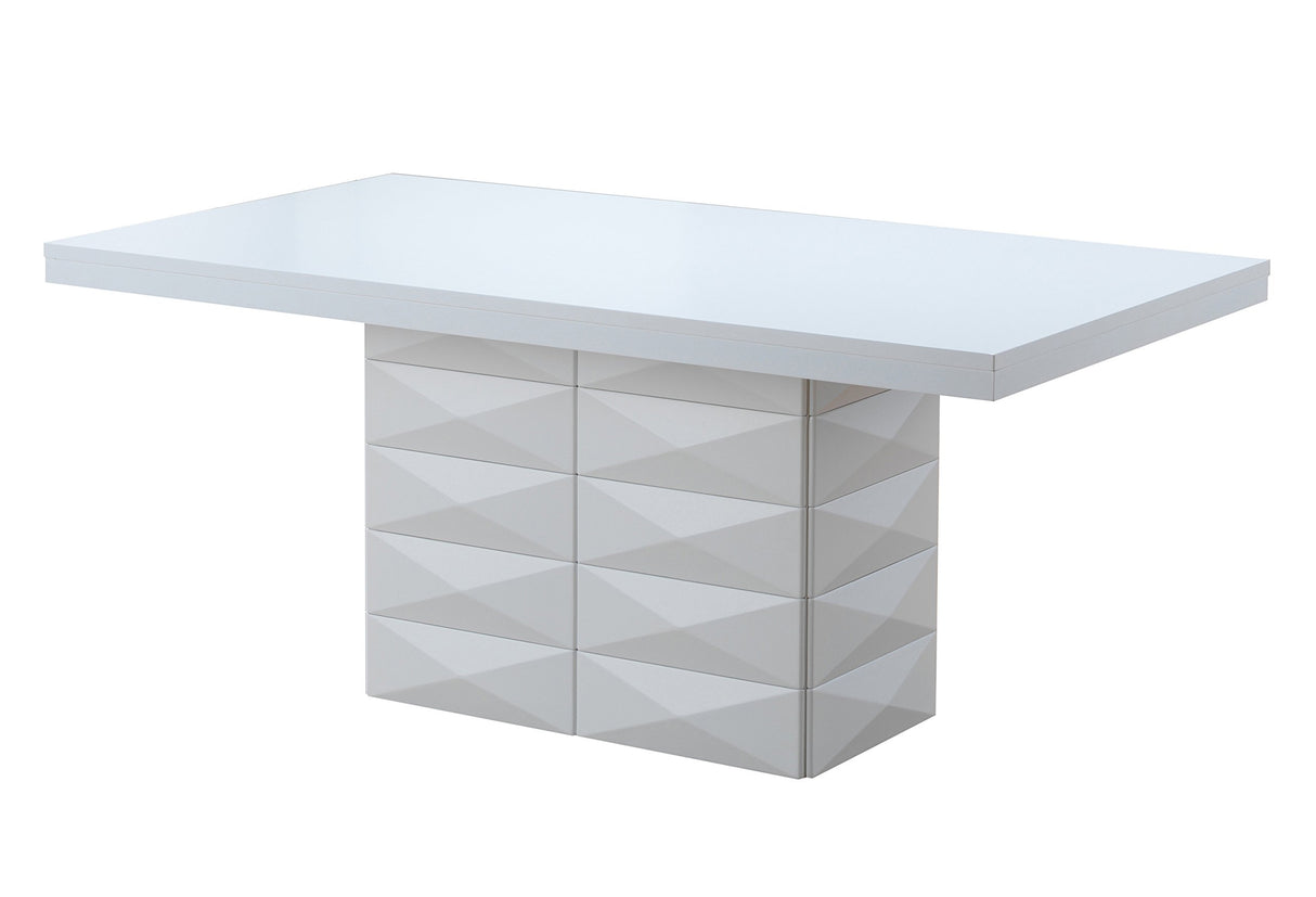 Milan White Finish Wood Modern Rectangular Dining Room Table