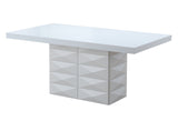 Milan White Finish Wood Modern Rectangular Dining Room Table