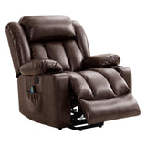 Power Lift Recliner Chair for Elderly with Massage and Heat, Breathable Leather Recliner Chair for Adults, 2 Cup Holders, USB Ports, Electric Support of Metal,Remote, Xmas Gift(Borwn)