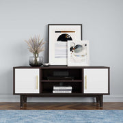 Daxton Mid-Century Modern, 43" TV Stand, Cappuccino White