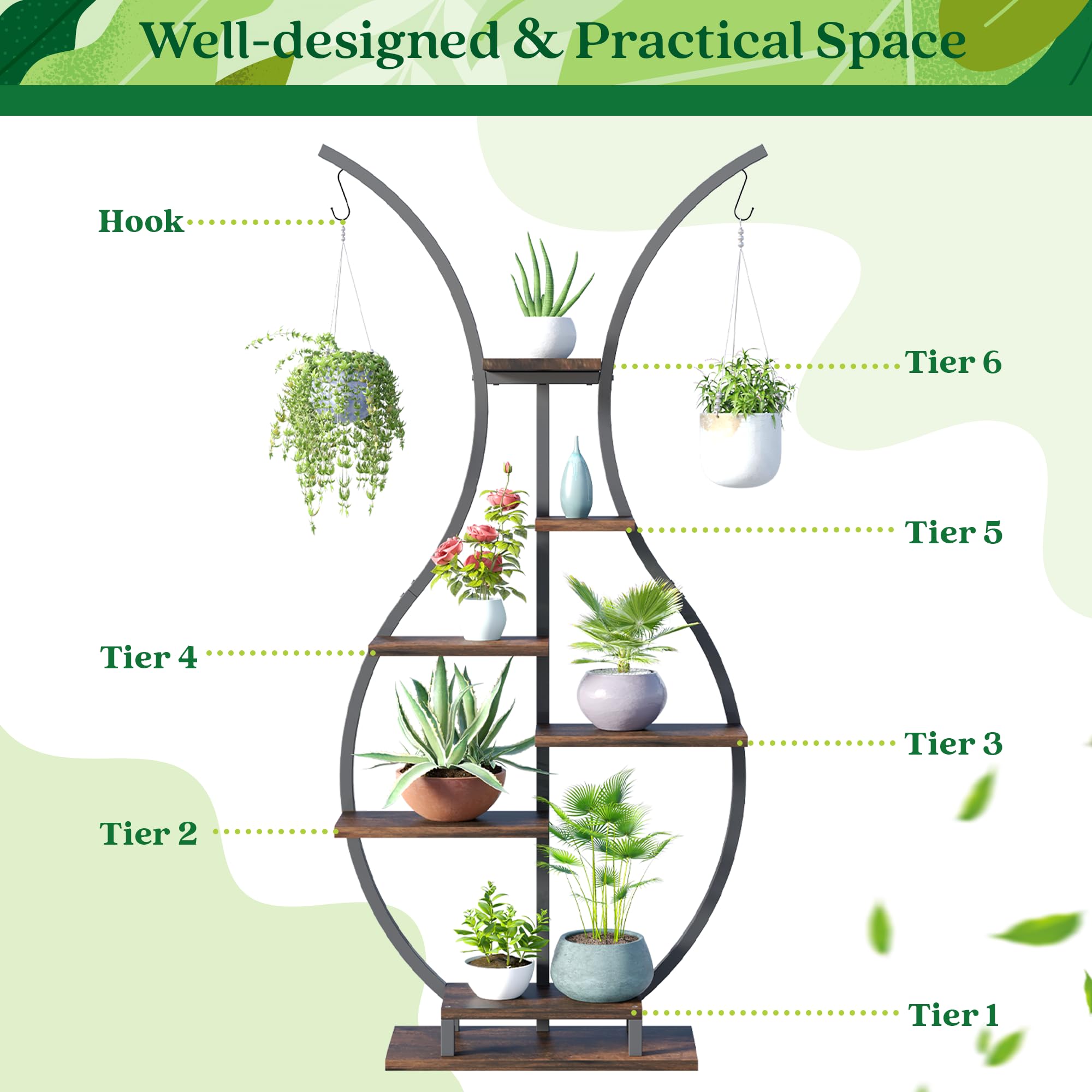 VerdeSpace 5-Tier Metal Plant Stand