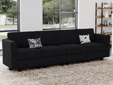 Modular Sofa Couch with Storage Seats Sectional Sofa Velvet Sofa for Living Room Black