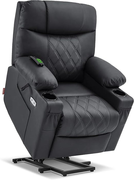 Small Size Power Lift Recliner Chair Sofa with Massage and Dual Heating, Adjustable