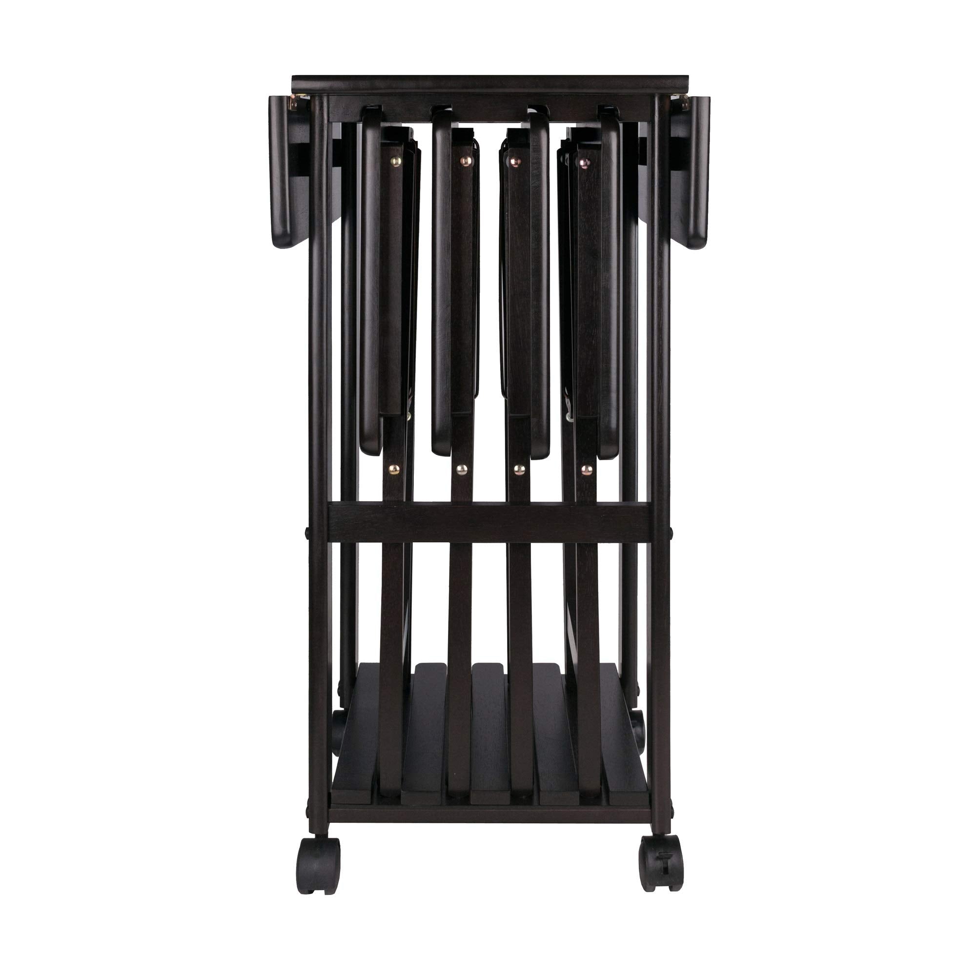 Ergode Wood Sophia 5-Piece Snack Table Set | Compact & Stylish Solution for Daily Use, Entertaining, and Extra Table Space