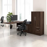 Furniture L Shaped Desk 60 inch with Credenza and Tall Storage Cabinet