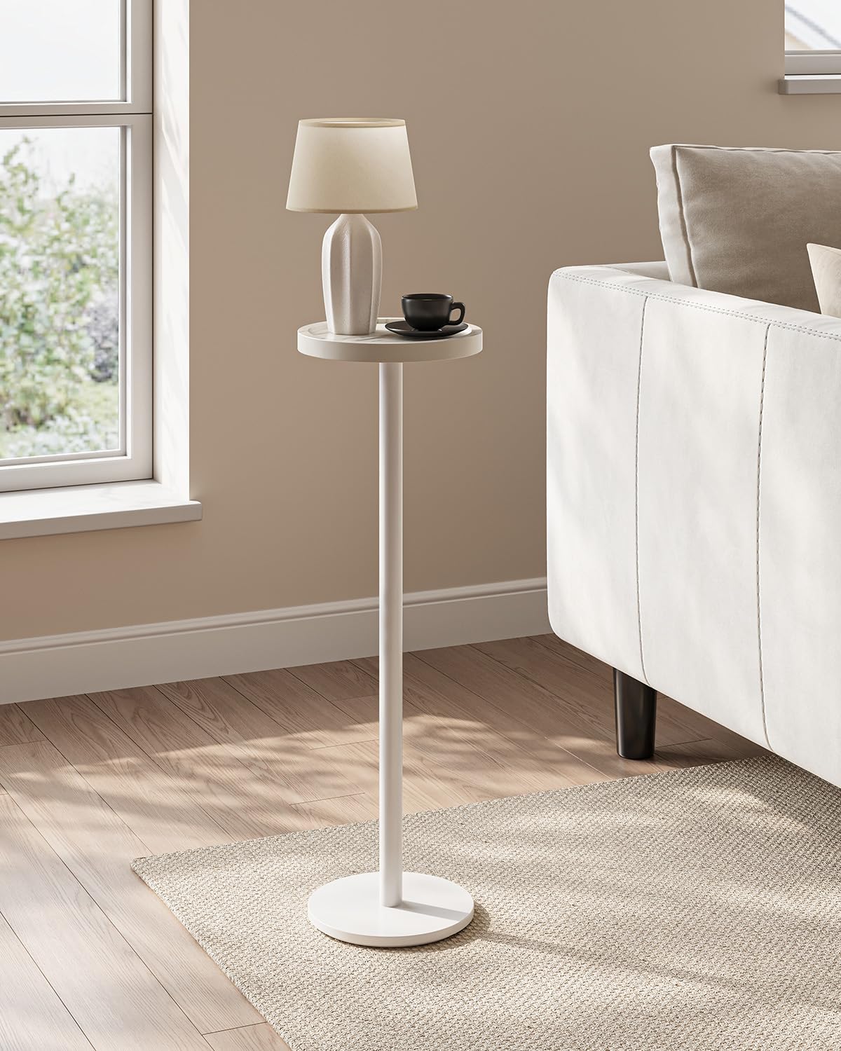 Drink Table, Small Pedestal Side Table, Round Cocktail Table