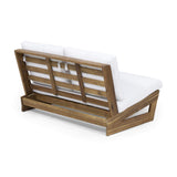 Outdoor Acacia Wood Loveseat with Cushions