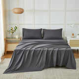 King Size Sheets Set, 4 Piece Microfiber Grey Bed Sheets King Set,Hotel Luxury Super