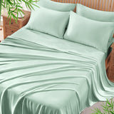 Cooling Quick-Dry Bed Sheets Set 6 Pieces(Light Green, King), 30-Seconds Fast Absorbs Sweat,