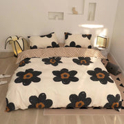 Black Floral Comforter Sets Twin Women Girls White and Black Botanical Bedding Sets