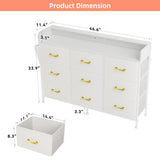 White Dresser for Bedroom, Bedroom Dresser with LED Lights and Charging Station, 9